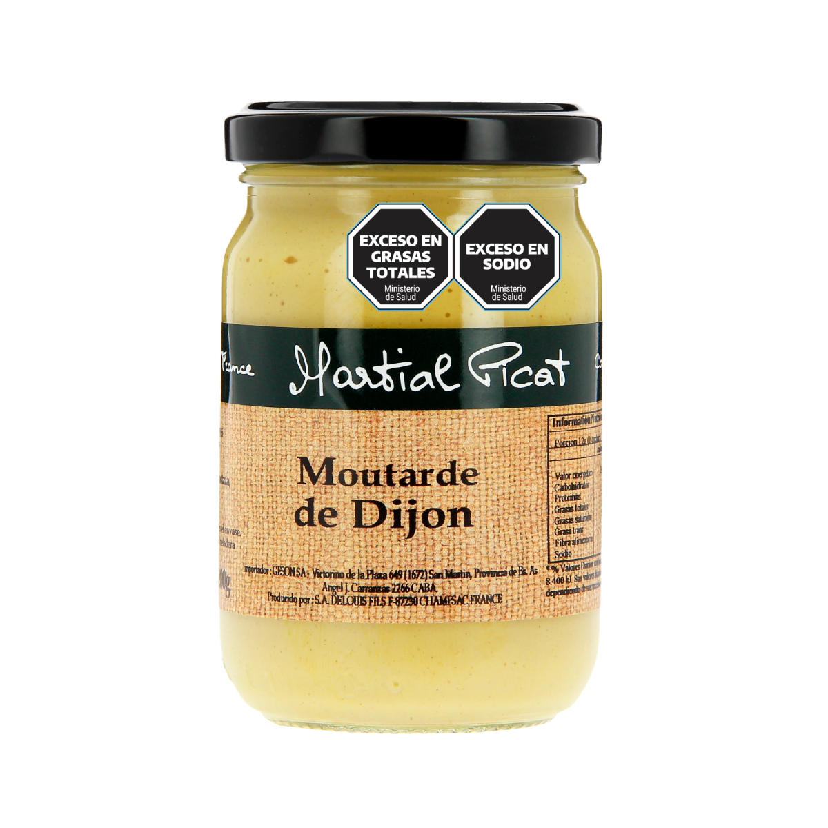Mostaza Dijon E/Vidrio 200gr Martial Picat      