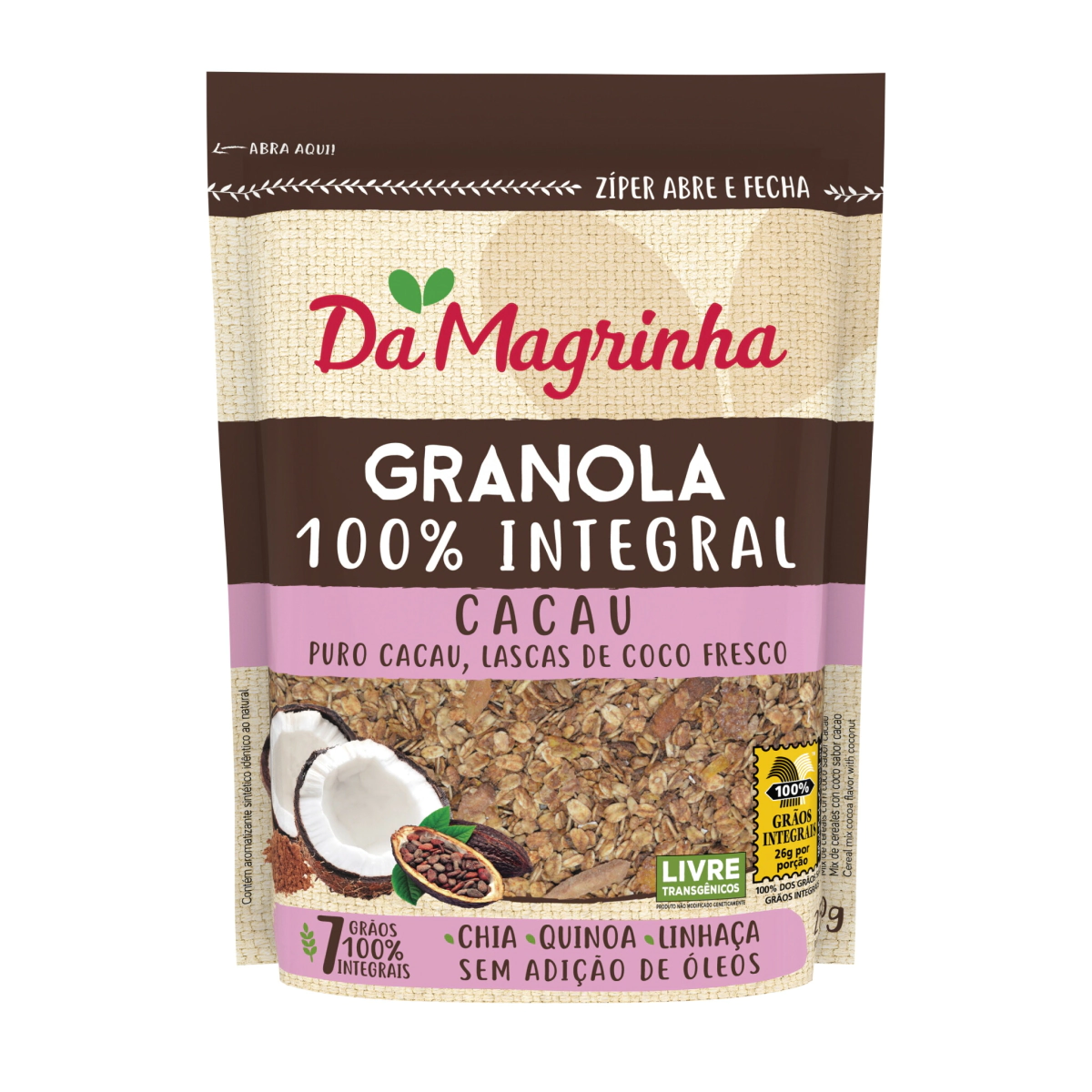 Granola 100% integral cacao 250 grs DM      