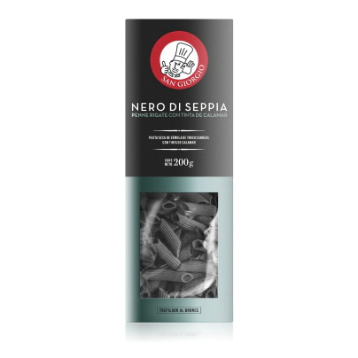 Penne Negro 200g c/ caja SG      